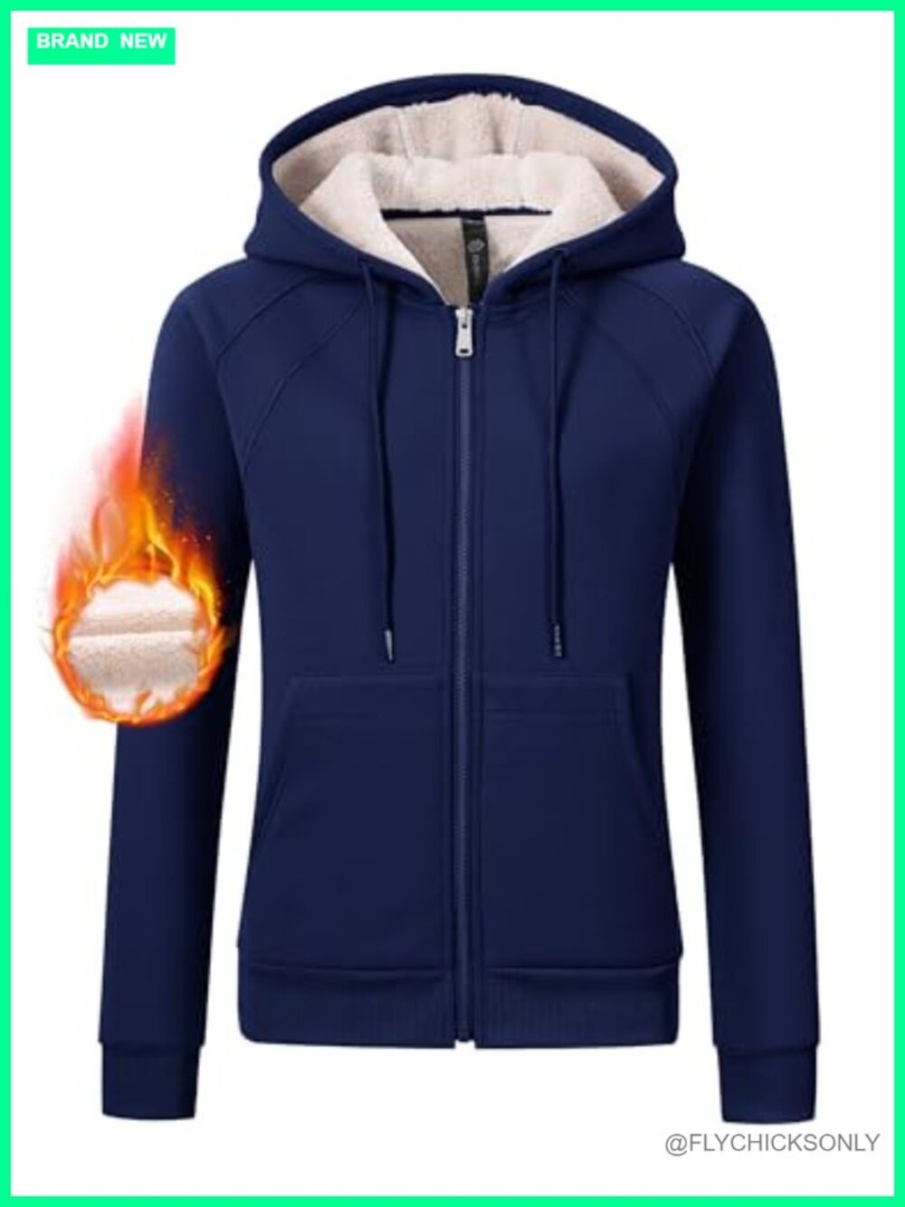Women's Fleece Zip Up Hoodie Warm Winter Coat Drawstring Hood Pockets